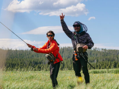 student learning to fly fish