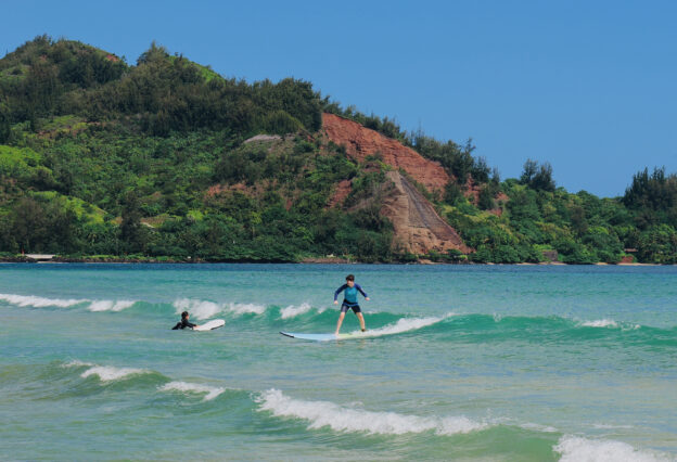8th grader surfing in hawaii.