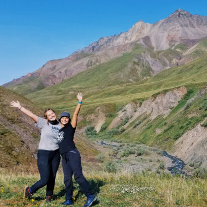 Teenagers hiking in Alaska, the Last Frontier.